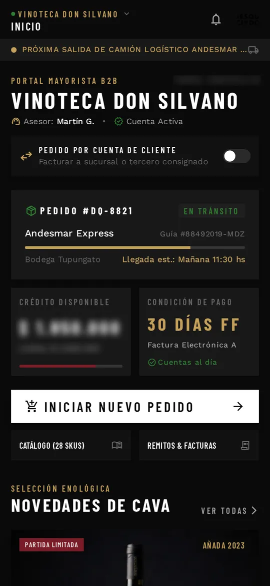 App de pedidos B2B — Desquiciado